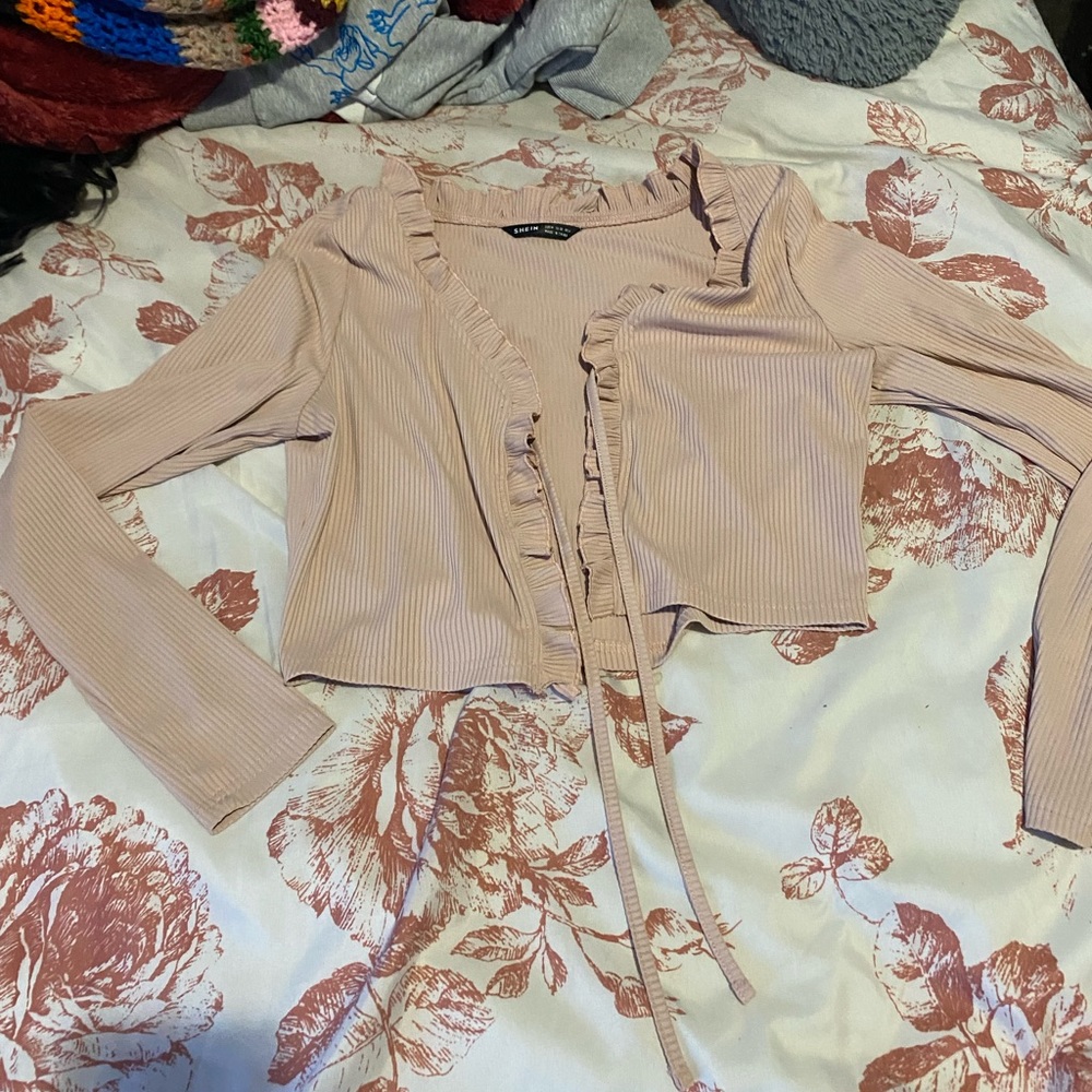 Pink tie up crop top